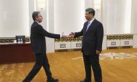 U.S. Secretary of State Antony Blinken meets with Chinese President Xi Jinping in the Great Hall of the People in Beijing, China, Monday, June 19, 2023.