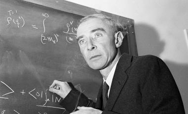 Dr. J. Robert Oppenheimer, creator of the atom bomb, is shown at his study at the Institute for Advanced Study, in Princeton, N.J., Dec. 15, 1957. 