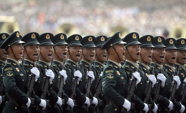 China’s People's Liberation Army members in parade