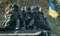 Image of Ukrainian soldiers in Kharkiv, Ukraine. 